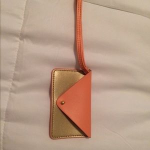Minor history pink and gold card holder